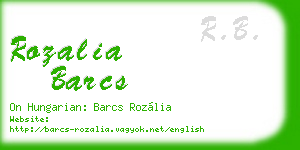 rozalia barcs business card
